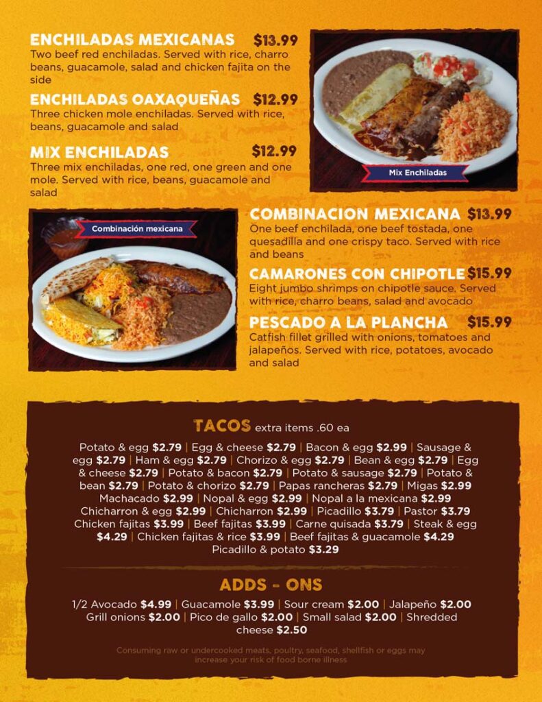 Menú - Sierras Mexican Food (digital)